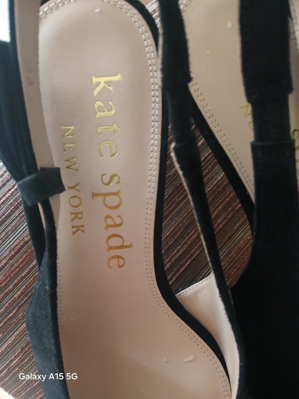 kate spade Black Suede Strappy Heels